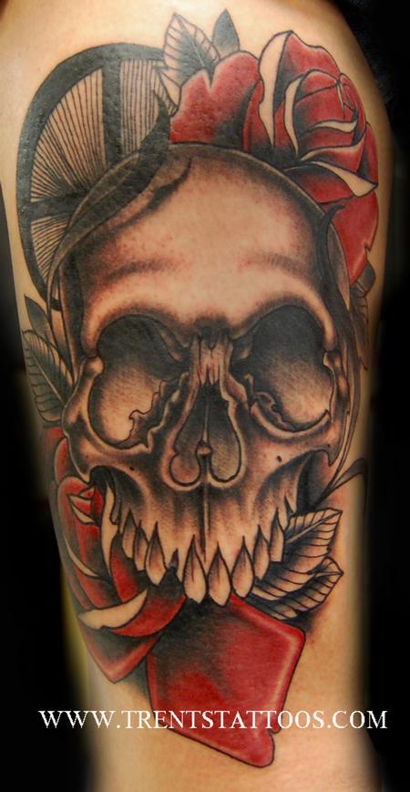 Skull And Rose By Trent Edwards Tattoonow 0684